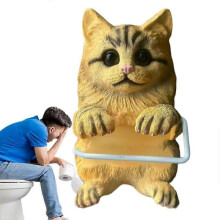 (B) Toilet Paper Stand Wall Mount Cat Home Decor Funny Tissue Holder Roll Stand For Bathroom Kitchen Counter Office Apartment-E