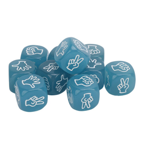 Luminous 10pcs Finger Guessing Dice Set - 20mm Blue Lightweight Plastic