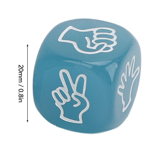 Luminous 10pcs Finger Guessing Dice Set - 20mm Blue Lightweight Plastic 1