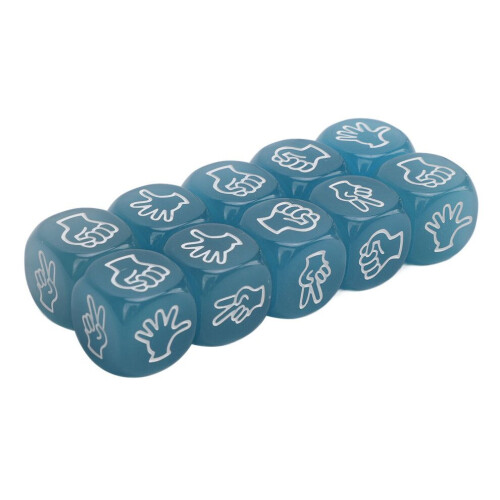 Luminous 10pcs Finger Guessing Dice Set - 20mm Blue Lightweight Plastic 2