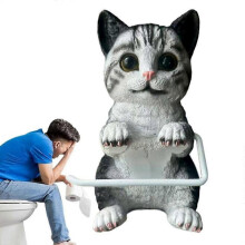 (G) Toilet Paper Stand Wall Mount Cat Home Decor Funny Tissue Holder Roll Stand For Bathroom Kitchen Counter Office Apartment-E