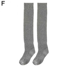 (Light Grey) Ladies Stay Up Thigh High Over The Knee Socks Extra Long Cotton Stockings