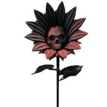 (03) Halloween Skull Sunflower Yard Signs Table Centerpieces Gothic for Farm Outdoor Pathway Vase-06