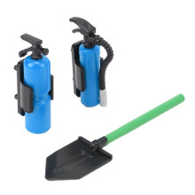 Extintor y pala para coches RC azules, para coches de escalada a escala 1/10