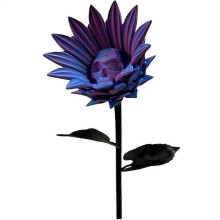 (05) Halloween Skull Sunflower Yard Signs Table Centerpieces Gothic for Farm Outdoor Pathway Vase-06