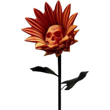 (07) Halloween Skull Sunflower Yard Signs Table Centerpieces Gothic for Farm Outdoor Pathway Vase-06