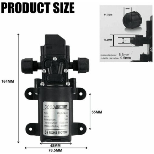 Αυτόματη αντλία νερού, αντλία νερού 12V DC με ρυθμιζόμενη ροή και ανθεκτική αντλία 1
