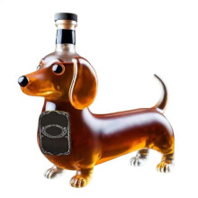 (A) Liquor Bottles Glass Liquor Bottle Dachshund Dog Shape Decorative Decanter Animal Statue Wine Container for Birthday Christmas