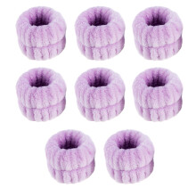 Mikrofiberarmbånd, ansiktssminkepannebånd absorberende fleksible elastiske håndleddshåndklær for jenter og kvinner, 3-delers sett spa-armbånd