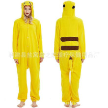 (Size S (150-160cm, 60-110 catties),Pikachu)Women's autumn and winter polar fleece cartoon one-piece pajamas home wear
