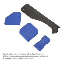 4-delige kit voor het verwijderen van siliconenkit: spatel, glascementkitschraper (blauw)