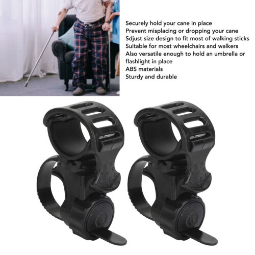 Universal Walking Cane Holder Stand for Wheelchairs Adjustable Size Gray 2