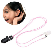 Correa de retención para audífonos cómoda y rosa para niños, antipérdida.