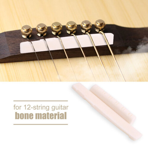 Bone Bridge Saddle & Nut Set for 12-String Acoustic Folk Guitars 2