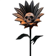 (04) Halloween Skull Sunflower Yard Signs Table Centerpieces Gothic for Farm Outdoor Pathway Vase-06