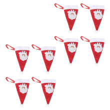 8Pcs Christmas Design Tableware Bags With Cutter And Fork For Home