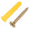M6 Plastic Wall Plug Screw Fixings Kit, 50pcs, Yellow & Silver 1