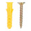 M6 Plastic Wall Plug Screw Fixings Kit, 50pcs, Yellow & Silver 2