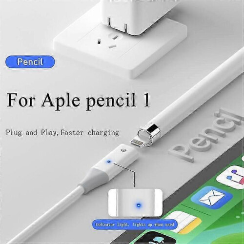 USB-C Adapter Cable Compatible for Apple Pencil (1st Generation) 50cm Charging Cable with Indicator LightWhite SZRH 2