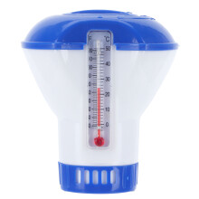 Verstellbarer Kontrollring für individuell einstellbare Durchflussrate, langlebiger, schwimmender Spender, Spa-Chemikalienspender mit Thermometer,