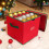 2Pcs Christmas Ornament Storage Box With Lid For 64 Decorations Red 3