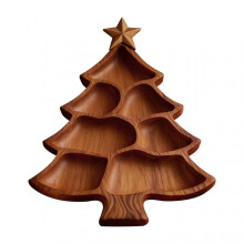 (10 inches) Christmas Tree Charcuterie Board Divided Wooden Tray food platter for candy snacks cheese desserts-8 inches