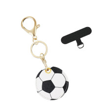Praktischer Schlüsselanhänger aus PU-Leder und Legierung-Fußball