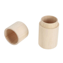 Portable Wooden Sewing Needle Storage Bottle - Beech Wood, Stainless Steel, 1 Set