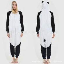 (Size S (150-160cm, 60-110 catties),panda)Women's autumn and winter polar fleece cartoon one-piece pajamas home wear