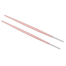 Sushi-eetstokjes set van 304 roestvrij staal, roze en zilverkleurig, 22 cm, duurzaam servies