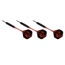 Set van 18g stalen dartpijlen met metalen punten en antislip flights, rood, voor dartbord