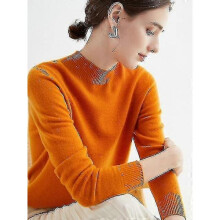 (M, Golden China) 100% Wool Cashmere Sweater Women Knitted Sweater Turtleneck Long Sleeve Pullover Autumn Winter Clothing Warm Jumper Tops
