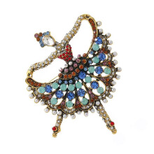 Ballett-Kunst-Brosche aus Metall, eleganter Tanzschmuck,-Stil 1