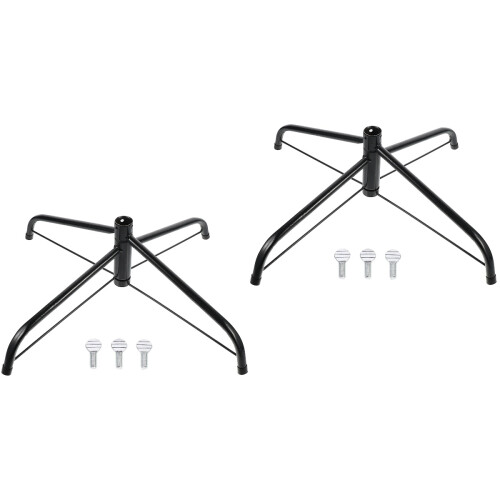 2Pcs Iron Xmas Tree Stand Green Holder Stable Base for Artificial Tree 2