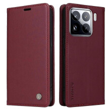 Leather Phone Cover with Strong Magnetic Closure for a Certain Brand 15 Pro Case Stand - Light Purple