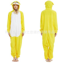 (Size L (171-180cm, 100-170 catties),Little Yellow Rabbit)Women's autumn and winter polar fleece cartoon one-piece pajamas home wear