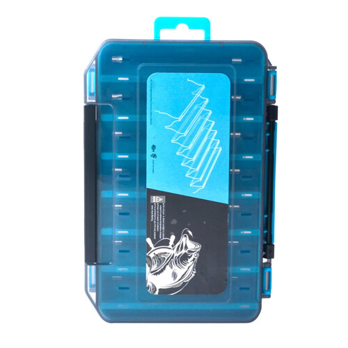 Tackle Box Double Side Tackle Tool Clear Fishing Lures Storage Box Blue S