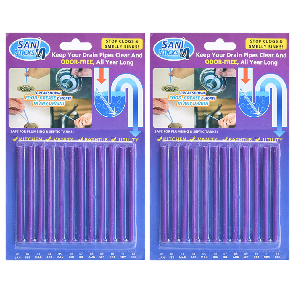Drain Odor Removal And Clog Prevention, Deodorizer Sticks With Enzyme Enhanced Formula For Kitchens, Bathrooms, Laundry Rooms 9060116800377