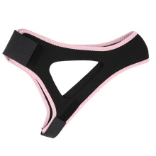 Justerbar andningsbar neopren anti-snarkning hakrem med rosa kant