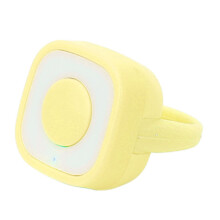 Bague télécommande Bluetooth jaune : contrôlez vos vidéos et selfies jusqu’à 10 mètres de distance.