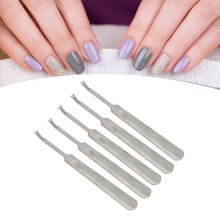 5 horquillas de acero inoxidable para eliminar piel muerta para manicura y cuidado de uñas.