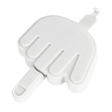 Fun Decorative White Key Holder - Middle Finger Design No Tools