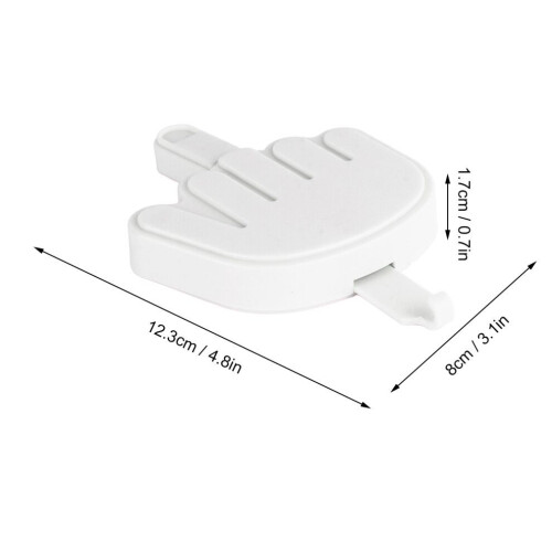 Fun Decorative White Key Holder - Middle Finger Design No Tools 1