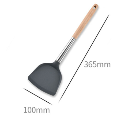 Espátula de acero inoxidable con mango de madera, resistente al calor, 97 g 1