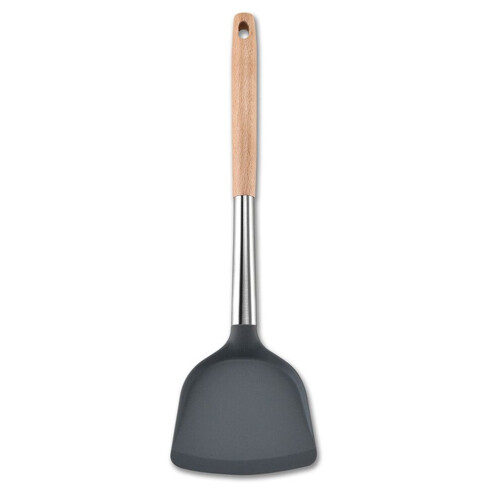 Espátula de acero inoxidable con mango de madera, resistente al calor, 97 g 2