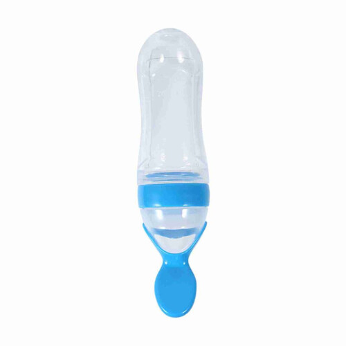 90 ml silikonklämflaska för babymat med risflingor