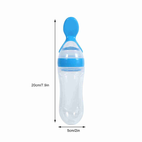90 ml silikonklämflaska för babymat med risflingor 1