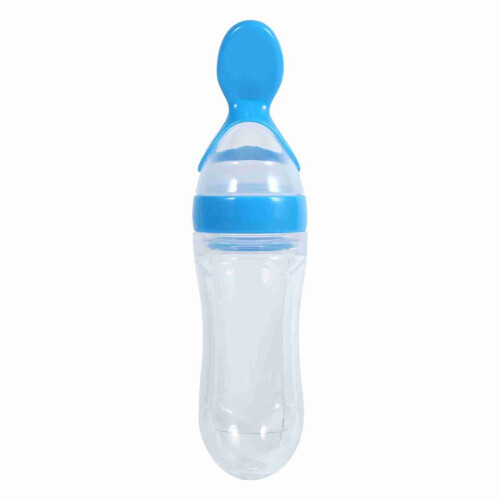 90 ml silikonklämflaska för babymat med risflingor 2