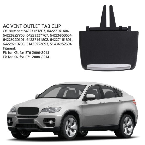 AC-ventilationsutloppsflik för BMW X5 E70 och X6 E71 2006-2014 2