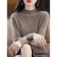 (XXL, Camel China) 100% Wool Cashmere Sweater Women Knitted Sweater Turtleneck Long Sleeve Pullover Autumn Winter Clothing Warm Jumper Tops
